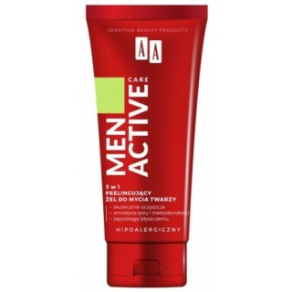 AA Men Active Care 3 in 1 Peeling-Gesichtswaschgel 150 ml