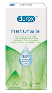 Durex Naturals Thin Condoms With Lube Designed For Her Kondome